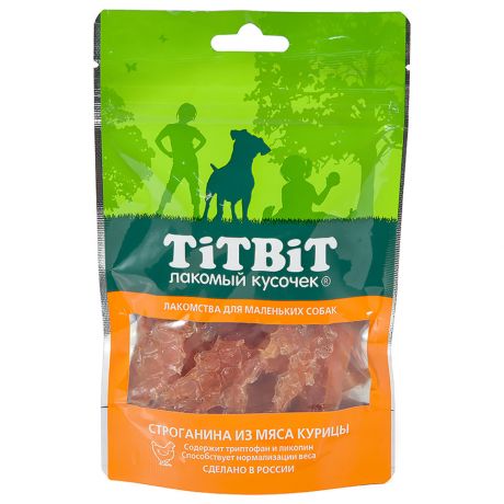Строганина Titbit из мяса курицы для маленьких собак 50г