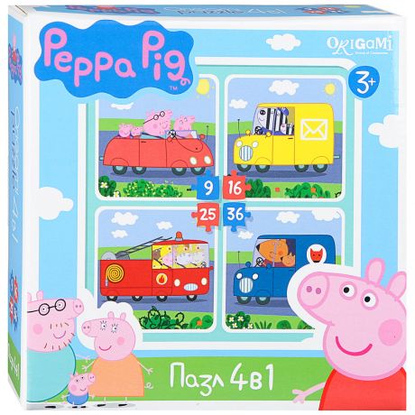 Пазл Транспорт Peppa Pig (4в1) 15х15 см (86 деталей)