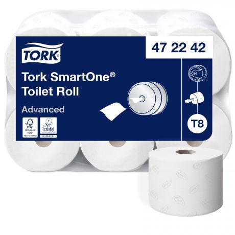 Бумага туалетная Tork SmartOne белая 2-слойная 6 рулонов