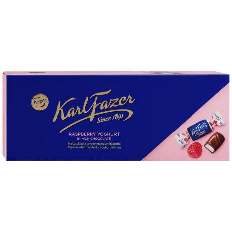 Конфеты шоколадные Karl Fazer с начинкой из малинового йогурта 270г