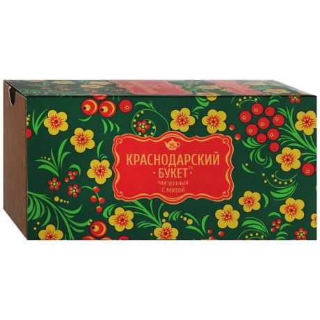Чай Краснодарский букет зеленый мелколистовой с мятой 25 пакетиков по 2 г