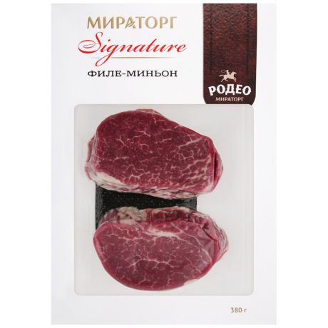 Стейк филе-миньон из мраморной говядины Мираторг signature охлажденный в вакуумной упаковке 380 г