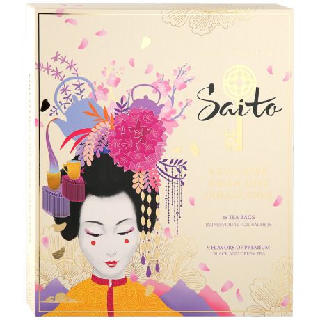 Чай Saito Exclusive Asiant Gift Collection 9 вкусов по 5 пакетиков 71 г