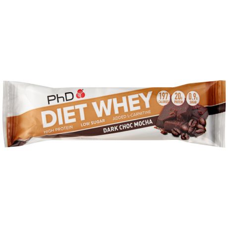 Батончик протеиновый PhD Diet Whey Bar диетический Темный шоколад и мокко 65 г