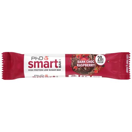Батончик PhD Smart Bar протеиновый вкус Темный шоколад Малина 64г