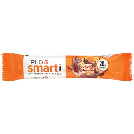 Батончик PhD Smart Bar протеиновый вкус Темный шоколад Арахисовое масло 64г