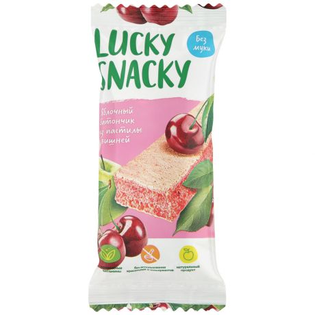 Батончик Lucky Snacky из пастилы яблочный с вишней 30г