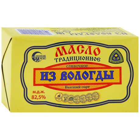 Масло из Вологды сливочное традиционное 82.5% 180 г