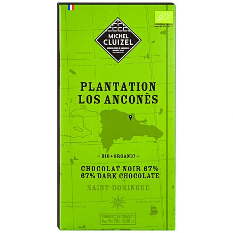 Плитка Michel Cluizel из темного шоколада 45% какао БИО 70 г