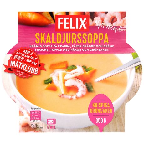 Суп с морепродуктами Felix готовый замороженное блюдо 350 г