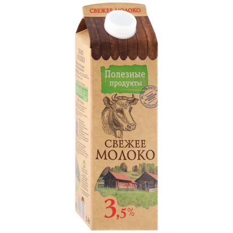 Молоко Полезные продукты микрофильтрованное Свежее стандарт-даймонд 3,5% 950 мл