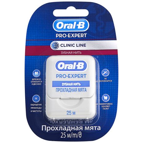 Зубная нить Oral-B Pro-Expert Clinic Line Прохладная мята 25 м