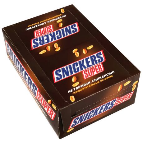 Батончик шоколадный Snickers Super 95 г (32 штуки)