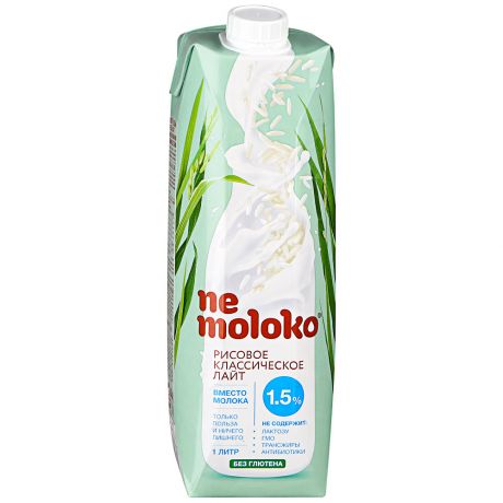 Напиток рисовый Nemoloko классический лайт обогащённый витаминами и минеральными веществами 1.5% 1 л