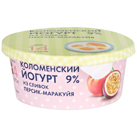 Йогурт из сливок Коломенское молоко песик-маракуйя 9% 125 г