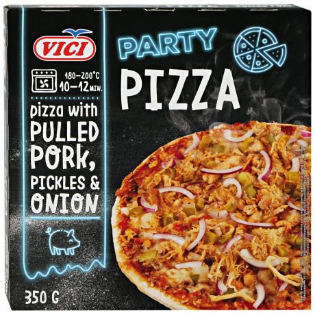 Пицца Vici Party Pizza c измельченным мясом свинины замороженная 350 г