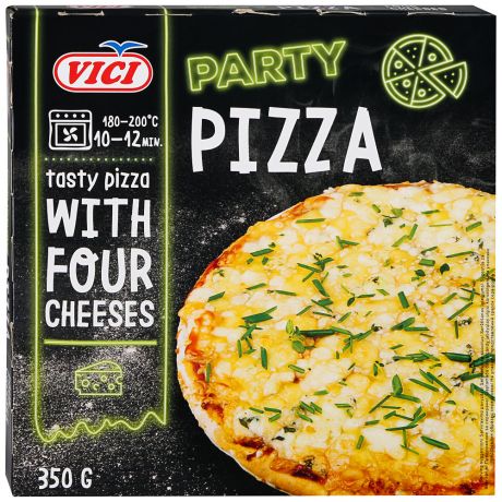 Пицца Vici Party Pizza с четырьмя сортами сыра замороженная 350 г