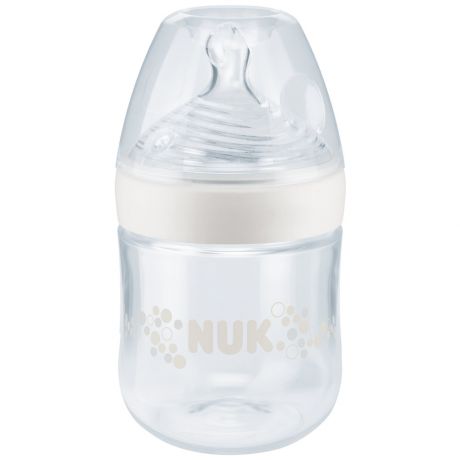 Бутылочка Nuk Nature Sense белая 150 мл с силиконовой соской отверстие S размер 1