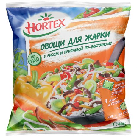 Смесь овощная Hortex Овощи для жарки с рисом и приправой по-восточному замороженная 400 г