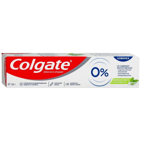 Зубная паста Colgate 0% Бодрящая свежесть защита от кариеса 130 мл