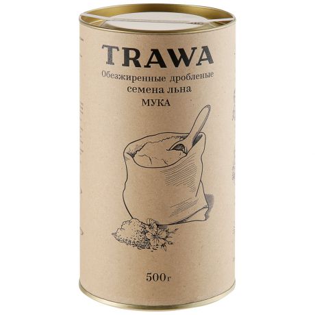 Мука из льняной семечки TRAWA обезжиренная и дробленая 500 г