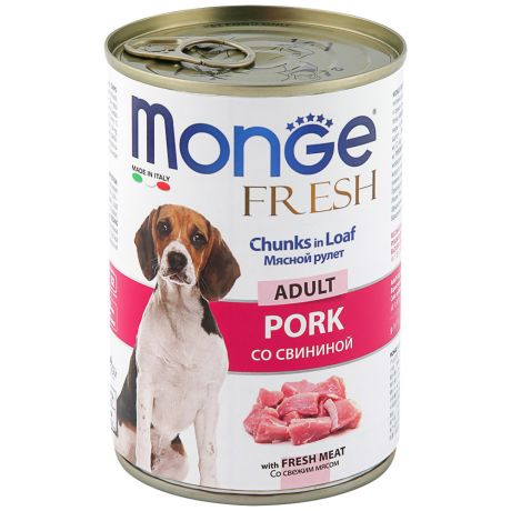 Корм влажный для собак Monge Dog Fresh Chunks in Loaf мясной рулет свинина 400 г