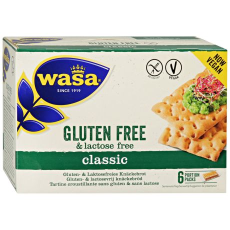 Хлебцы Wasa Classic Gluten Free lactose Free Vegan без содержания глютена и лактозы веган 240 г