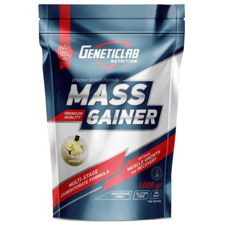 Гейнер Mass Gainer GeneticLab Nutrition со вкусом ванили 1 кг