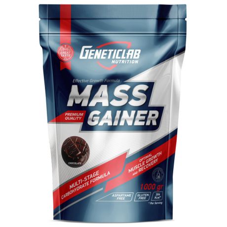 Гейнер Mass Gainer GeneticLab Nutrition со вкусом шоколада 1 кг
