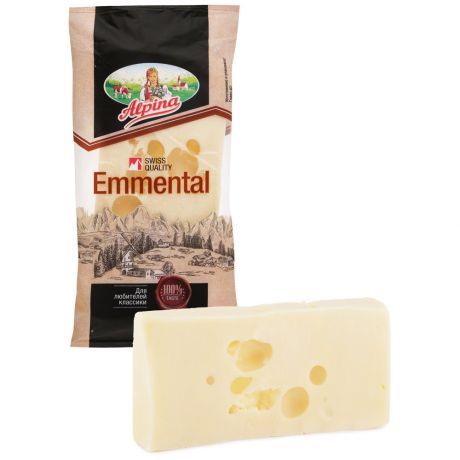 Сыр полутвердый Альпина Эмменталь 45% 200 г