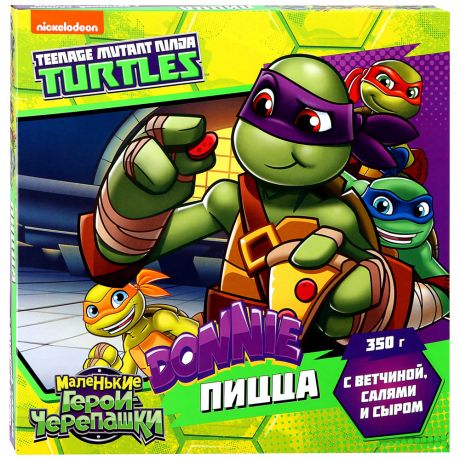 Пицца Teenage Mutant Ninja Turtles Донателло с ветчиной салями и сыром 350 г