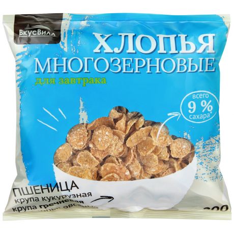 Хлопья ВкусВилл многозерновые для завтрака 200 г