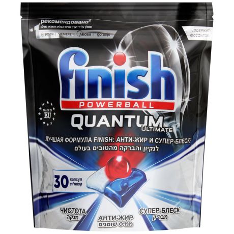 Таблетки для посудомоечной машины Finish Quantum Ultimate Лимон 30 штук