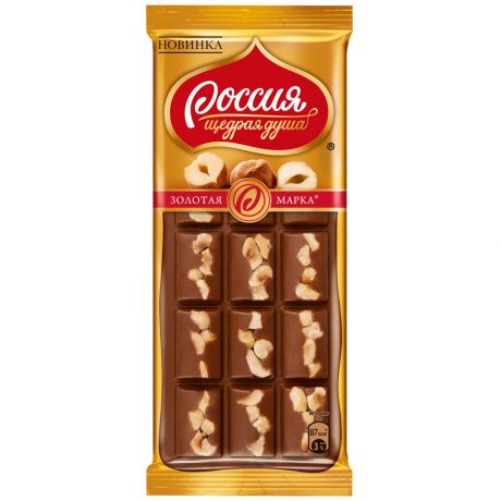 Шоколад молочный Россия Щедрая Душа с фундуком 82 г