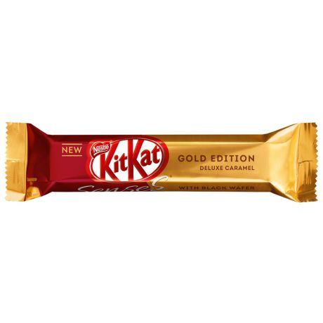 Шоколад KitKat Gold Edition Deluxe Caramel белый с добавлением карамели и молочный с хрустящей вафлей 40 г