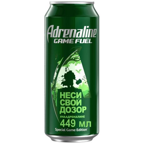 Напиток энергетический Adrenalin Game Fuel Лайм Имбирь 0.449 л