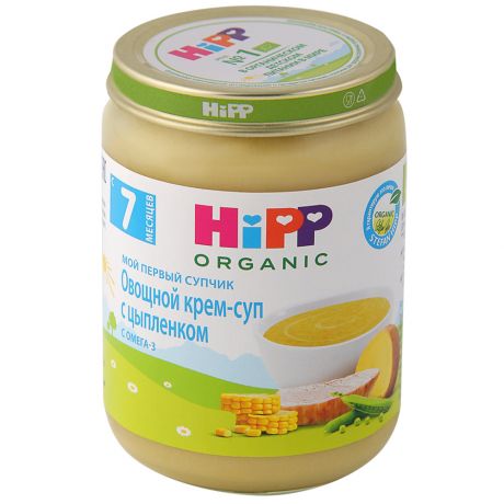 Крем-суп Hipp Organic Мой первый супчик Овощной с цыпленком с 7 месяцев 190 г