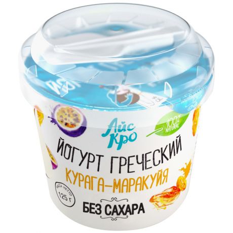 Йогурт АйсКро без сахара с начинкой курага-маракуйя 3% 125 г