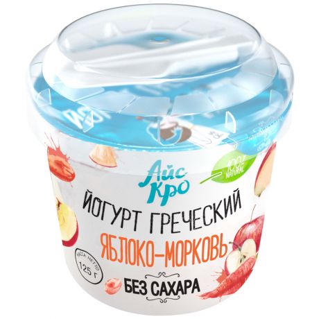 Йогурт АйсКро без сахара с начинкой яблоко-морковь 3% 125 г
