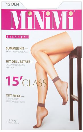 Носки женские MiNiMi Class 15 Nero 2 пары