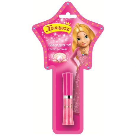 Блеск для губ детский Принцесса со спонжем Светло-розовый 5 мл