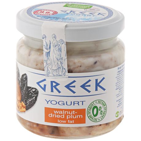 Йогурт Полезные продукты Греческий обезжиренный Чернослив-грецкий орех 165 г