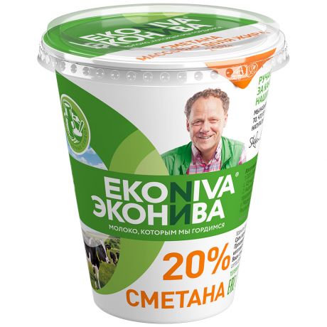 Сметана ЭкоНива 20% 400 г