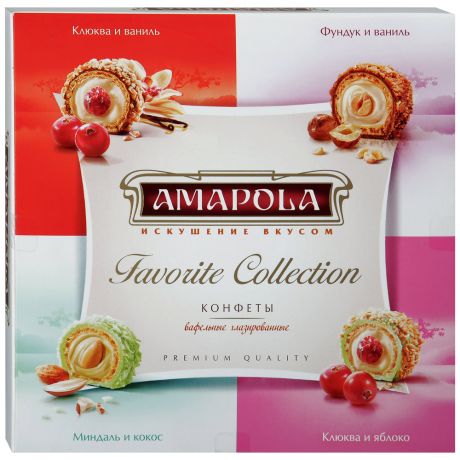 Набор конфет Amapola Ассорти вафельные глазированные 0,153кг