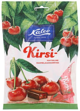 Конфета Kalev "Kirsi" мармеладная со вкусом вишни 175г