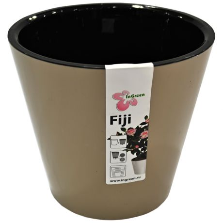 Кашпо-горшок InGreen для цветов Fiji D 160мм/1,6л шоколадный