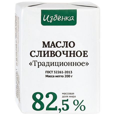 Масло Избёнка сливочное традиционное 82.5% 200 г