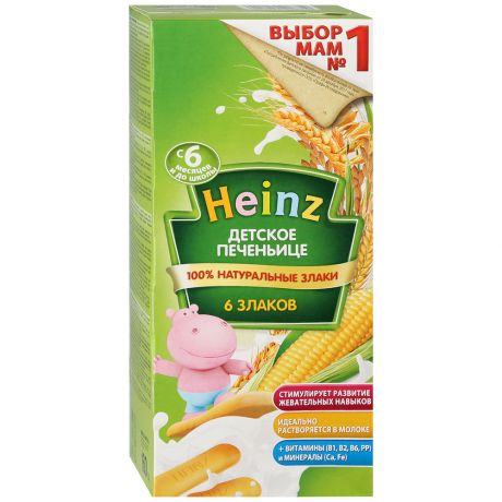 Печенье Heinz Детское печеньице 6 злаков с 6 месяцев 160 г