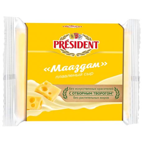 Сыр плавленый President Мааздам ломтики 40% 150 г