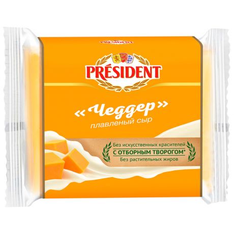Сыр плавленый President Чеддер ломтики 40% 150 г